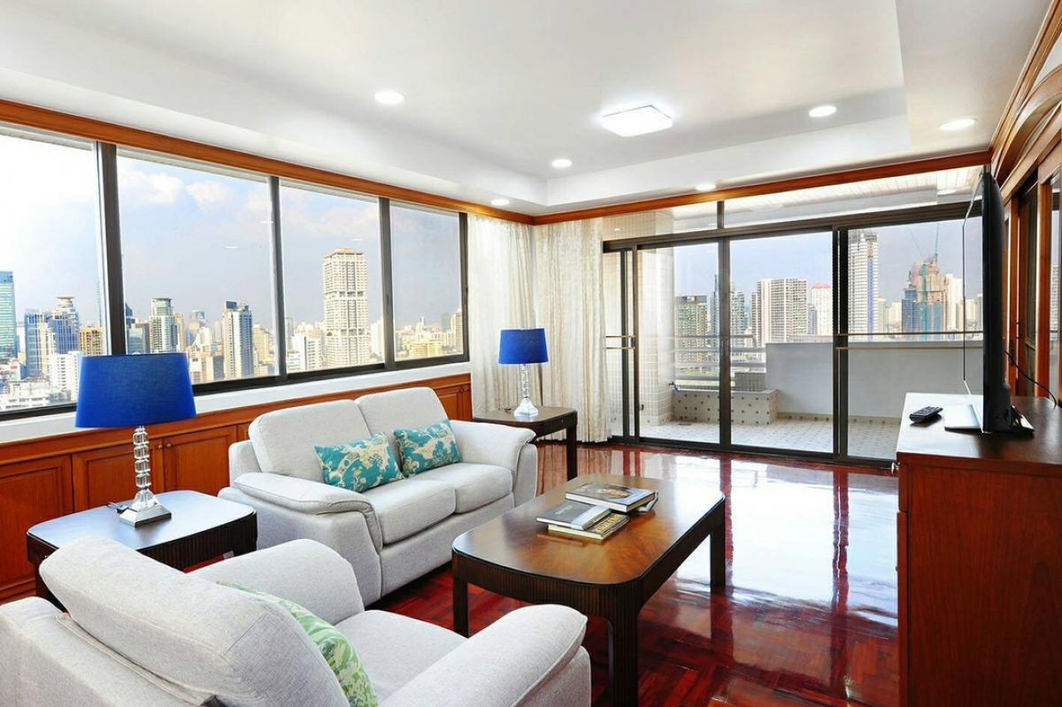 ให้เช่าคอนโดสุขุมวิท อโศก ทองหล่อ : For Rent 350sqm Pet Friendly Condo : Project Ruamsuk Condominium 3B4B + Maid Room only 120,000THB/month