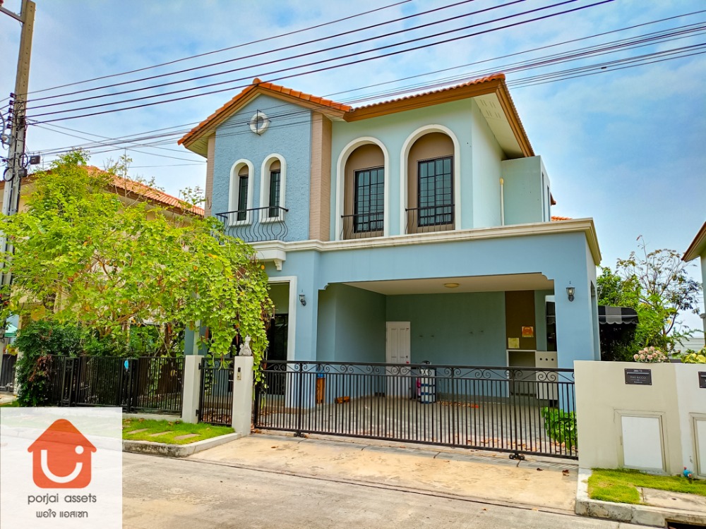 For SaleHouseMin Buri, Romklao : ✨Single house for sale 🏡 The Ricco Residence Wongwaen-Chatuchot, 2-storey detached house, 4 bedrooms🛏️ Size 50.6 sq m 📍Next to Thai Raman Road. Near Ramindra-At Narong Expressway, Chatuchot Dan