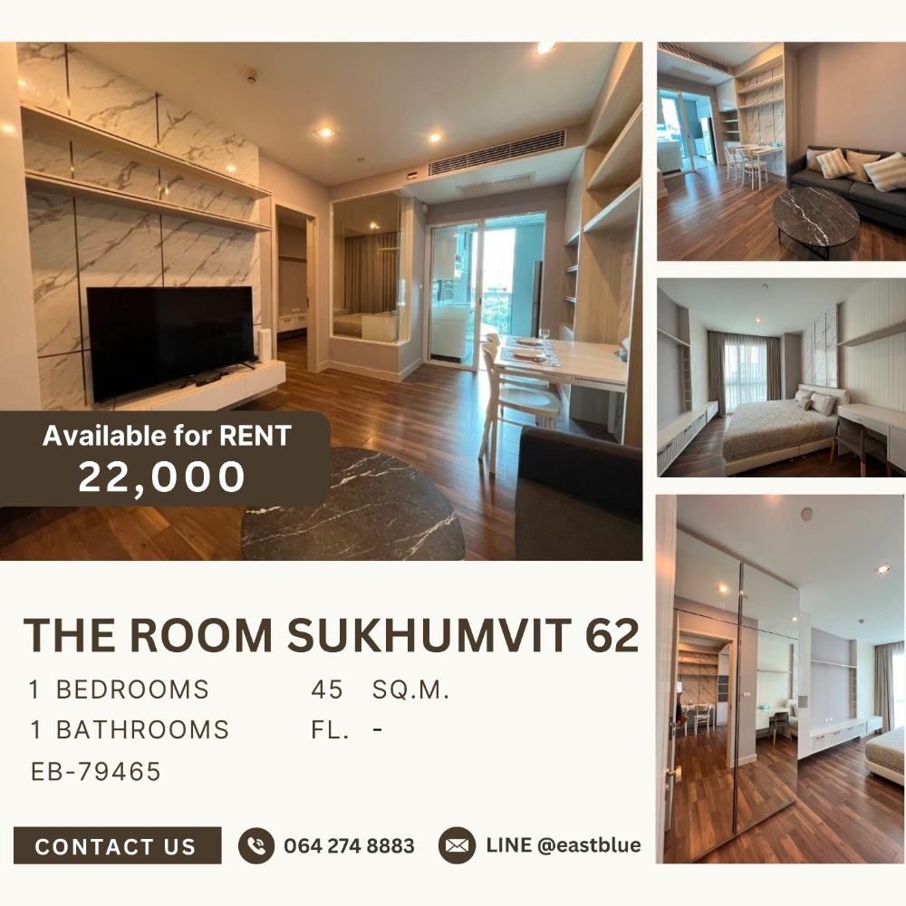 For RentCondoOnnut, Udomsuk : The Room Sukhumvit 62 1 Bed 45 sqm 22k per month