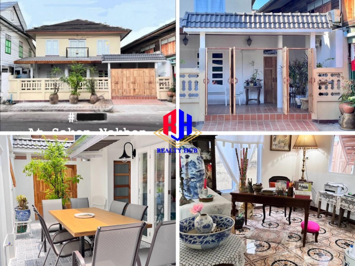 For SaleRetailSakon Nakhon : Single house for sale, decorated in a boutique style, suitable for a hostel, cafe, air bnb, restaurant, near Phra That Chedi Chum, Sakon Nakhon city center