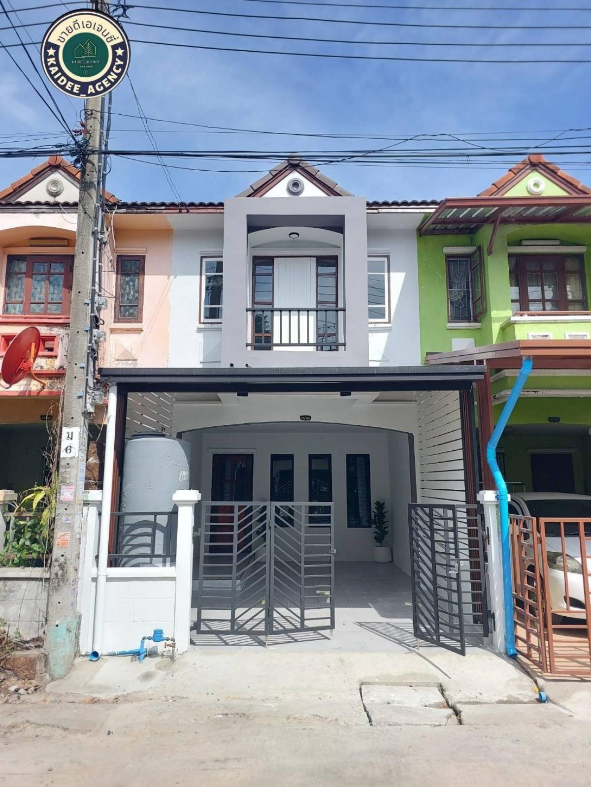 For SaleTownhouseNawamin, Ramindra : 2-story townhouse for sale, renovated, decorated, ready to move in. KC Village 3 Soi 13 Soi Hathairat 39, Khlong Sam Wa, Nimitmai, Phraya Suren Road along Khlong Song Near Fashion Island Near the Pink Line MRT Near Wat Paen Thong Minburi School, Suwinthaw