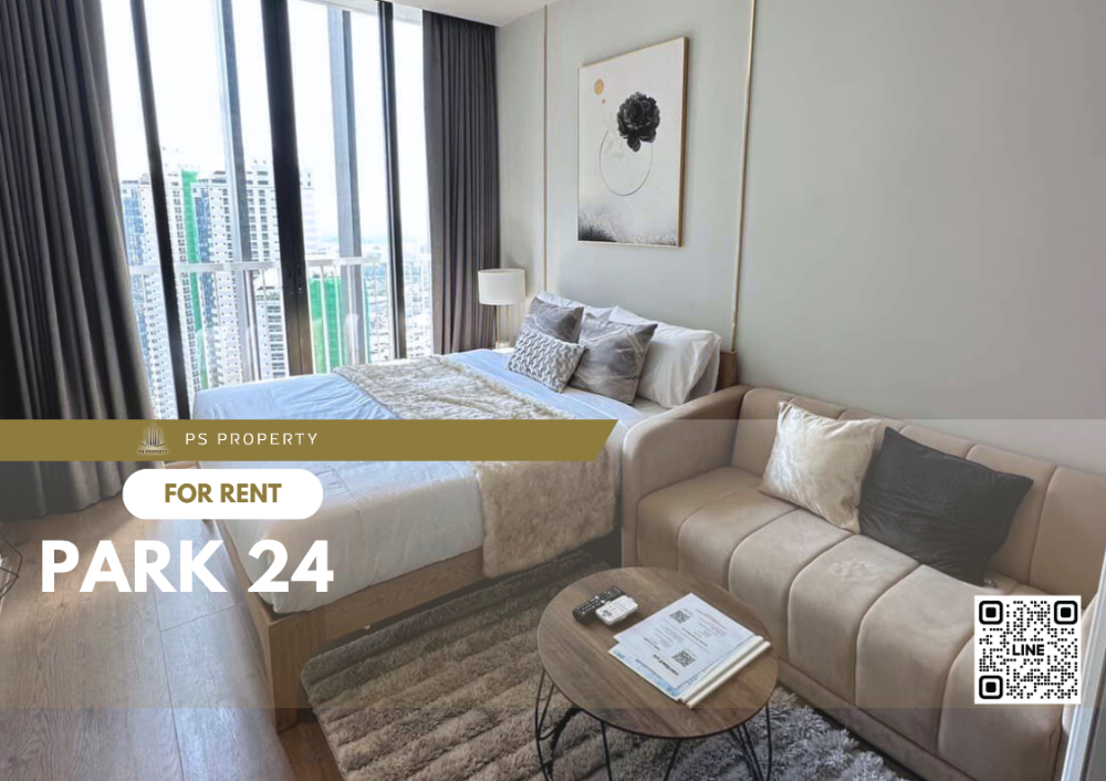 For RentCondoSukhumvit, Asoke, Thonglor : For rent 🔺 Park 24 🔺 High floor, very beautiful view, complete furniture and electrical appliances, near BTS Phrom Phong.