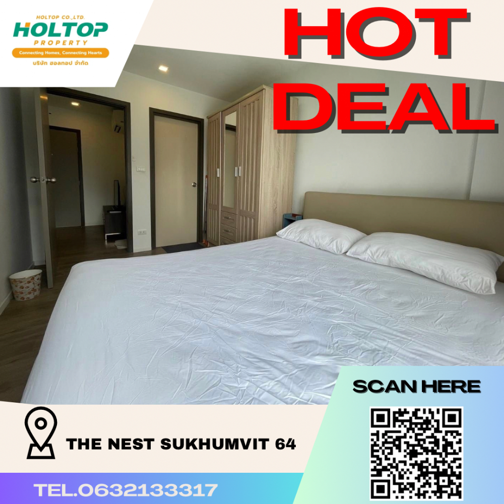 For RentCondoOnnut, Udomsuk : e #K190  For rent The nest sukhumvit 64✨  1 bedroom 1 Bathroom 35sq.m 4th floor