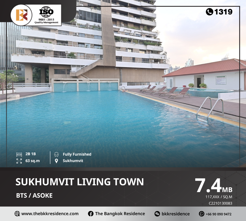 For SaleCondoSukhumvit, Asoke, Thonglor : Sukhumvit Living Town, the hottest prime location project, near BTS Asoke