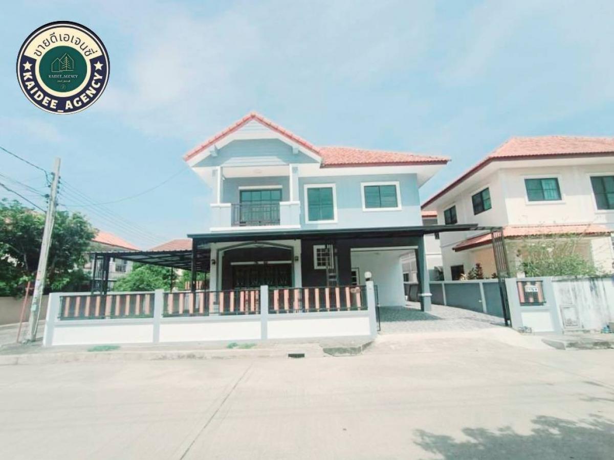 For SaleHouseMin Buri, Romklao : 2-storey detached house (main road, corner house), good location, Temsiri Village 1, Mitmaitri Road 12, Khu Fang Nuea, Khu Sai, Nong Chok, Min Buri, Liap Wari, Pracha Ruam Jai, Lat Krabang Suwinthawong-Suvarnabhumi