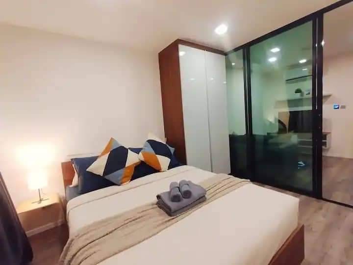 For RentCondoRatchadapisek, Huaikwang, Suttisan : MDIZ103 Condo for rent, Modiz Ratchada 32, 4th floor, city view, 32 sq m., 1 bedroom, 1 bathroom, 15,000 baht, 099-251-6615