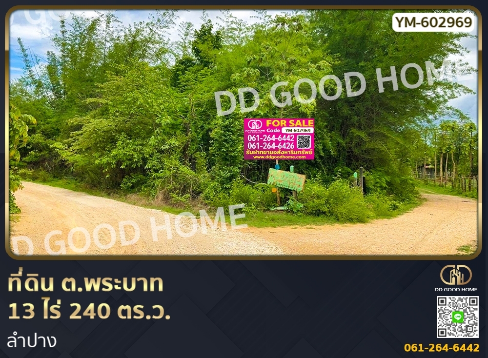 ขายที่ดินลำปาง : ที่ดิน ต.พระบาท 13 ไร่ 240 ตร.ว. ลำปาง