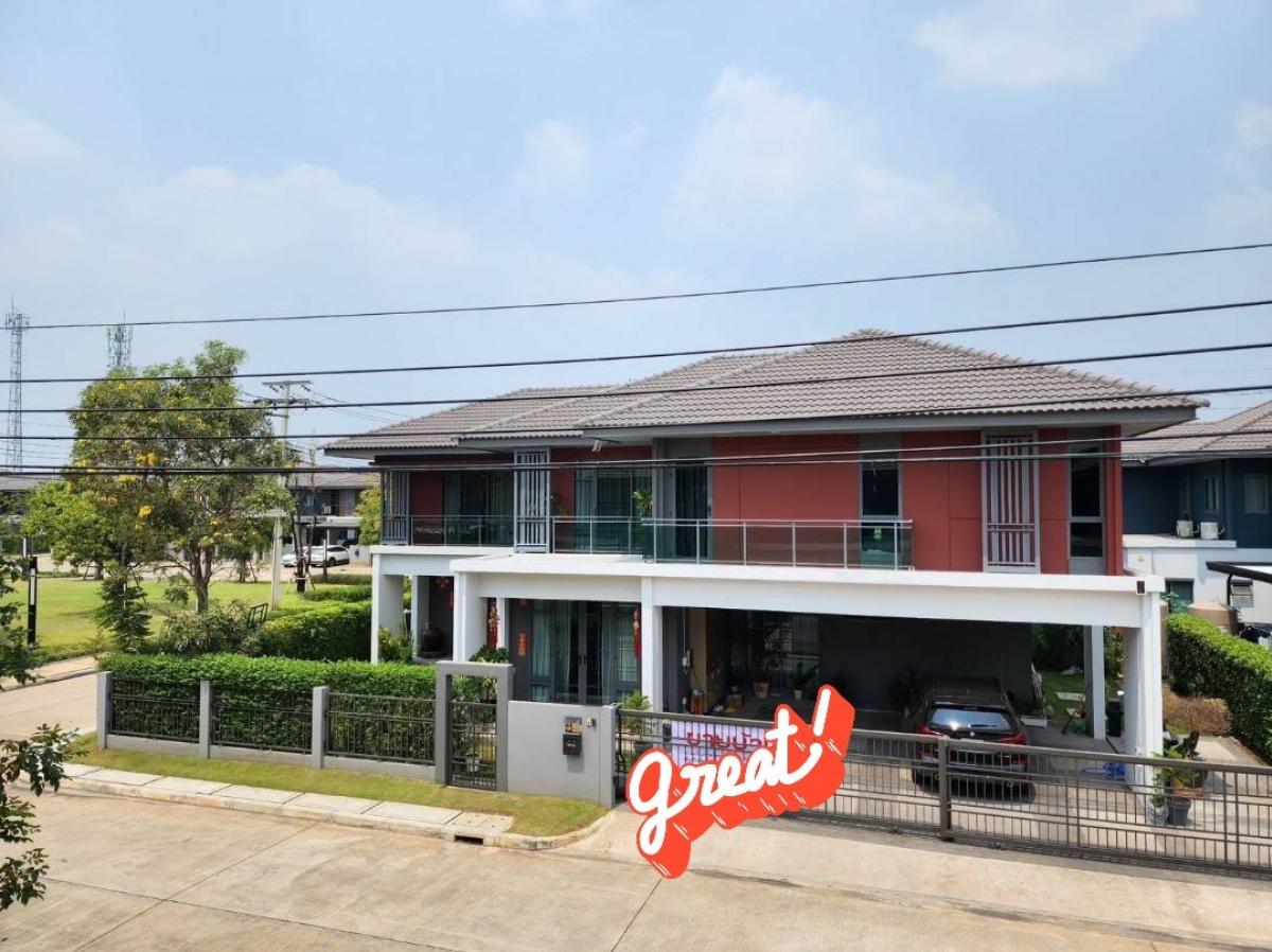 For SaleHouseChaengwatana, Muangthong : 🏡2-storey detached house for sale, Saransiri Village, Chaiyaphruek, Chaengwattana, corner house with furniture.  Built-in throughout