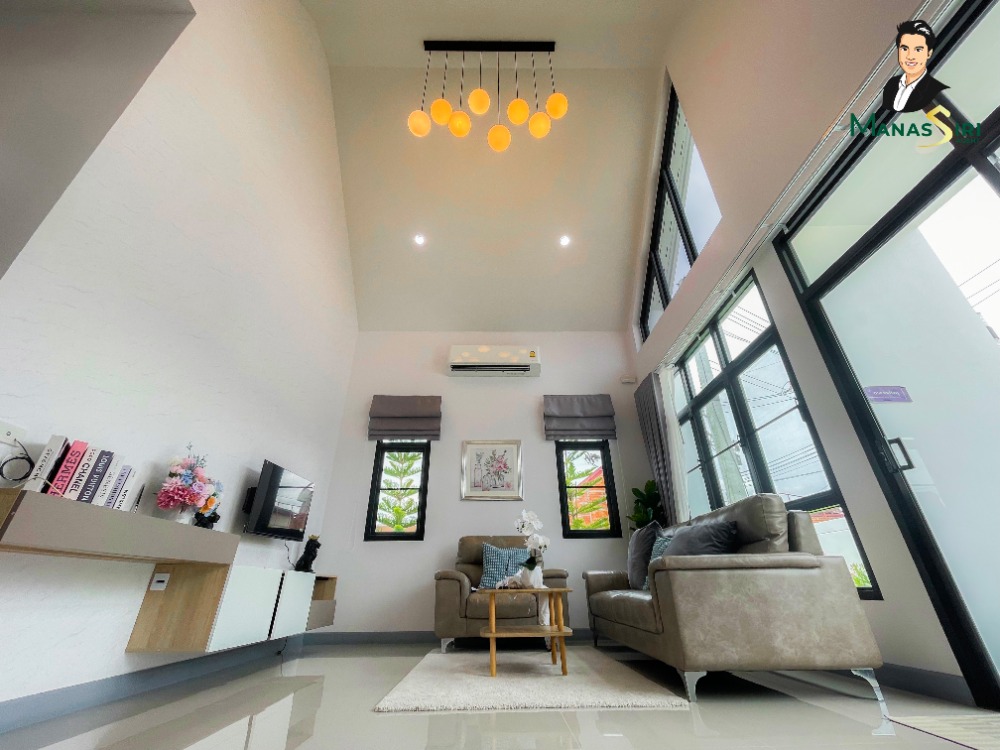 For SaleHousePathum Thani,Rangsit, Thammasat : Baan Prakaithong Water Ville, Khlong 10 📌 Rangsit-Nakhon Nayok Road, Nong Suea District, Pathum Thani Province. One-story detached house, ready to move in, Nordic style, a new community in the heart of Nong Suea.