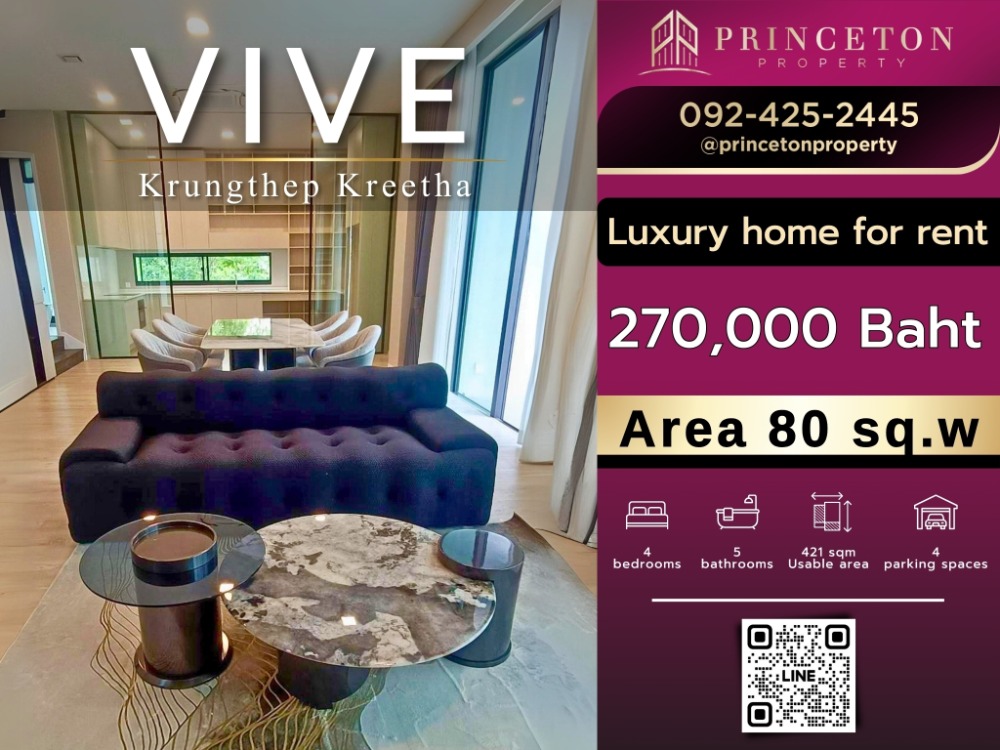 For RentHousePattanakan, Srinakarin : For rent Vive Krungthep Kreetha behind Wellington School