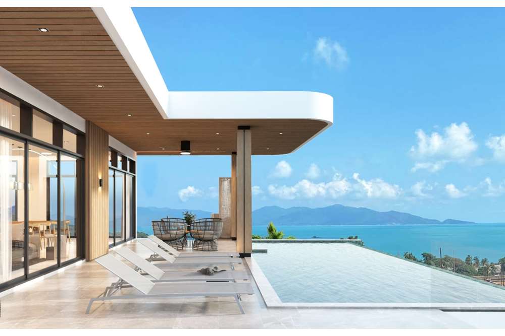 ขายบ้านสมุย สุราษฎร์ธานี : Breathtaking Sea View Pool Villa in the Heart of Bo Phut, Koh Samui