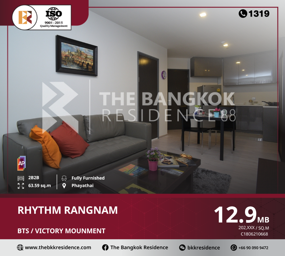 For SaleCondoRatchathewi,Phayathai : Rhythm Rangnam continues life in the heart of the metropolis, just 100 meters from BTS Victory Monument.