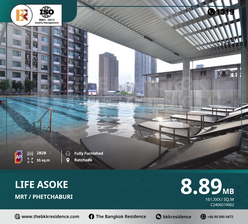 For SaleCondoRama9, Petchburi, RCA : Life Asoke is a zone near both New CBD Rama 9 and the CBD, Asoke, Sukhumvit area. and convenience in terms of being close to MRT Phetchaburi