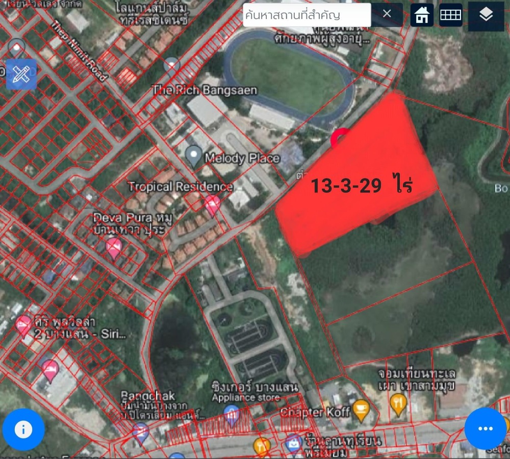 For SaleLandPattaya, Bangsaen, Chonburi : Land Bangsaen / 13 Rai 3 Ngan 29 Square Meter (FOR SALE) NEWC104