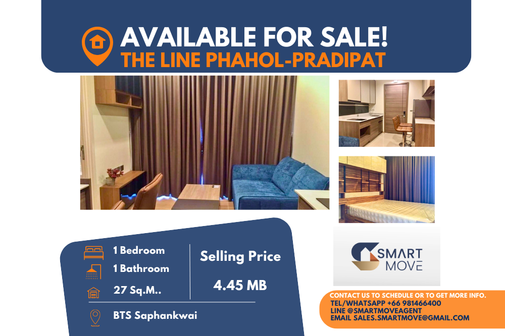 For SaleCondoSapankwai,Jatujak : Code C20240700083.......The Line Phahol - Pradipat sale with tenant, 1 bedroom, 1 bathroom, high floor, furnished, Special Deal!!