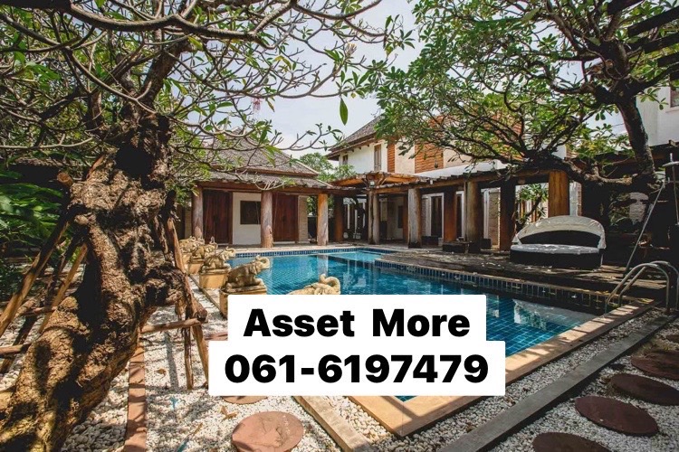 For SaleHouseKaset Nawamin,Ladplakao : For sale: 2 single houses (same fence), land area 386 sq m, Bali style (with swimming pool), the whole house is made of teak wood.