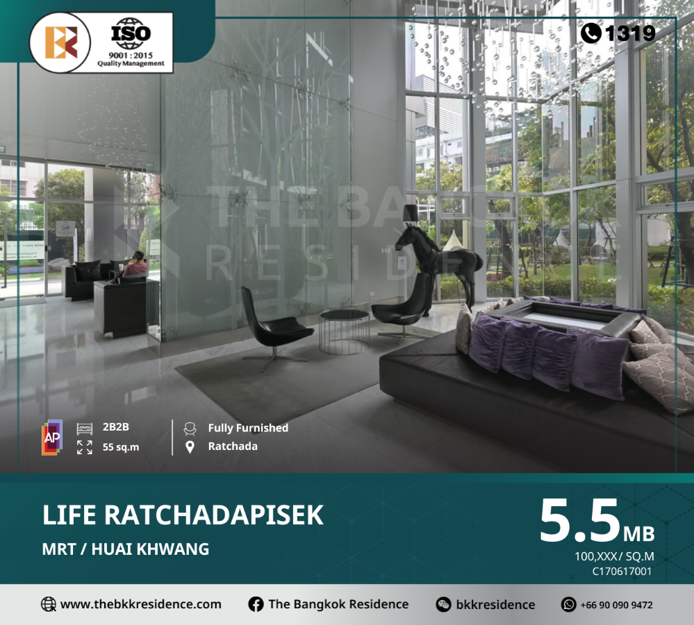 For SaleCondoRatchadapisek, Huaikwang, Suttisan : Life Ratchadapisek Perfectly meet all the needs of residents, MRT Huai Khwang