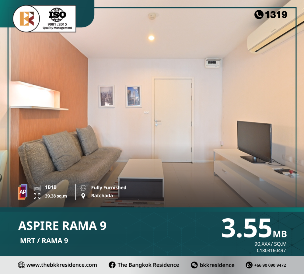 For SaleCondoRama9, Petchburi, RCA : Aspire Rama 9, discover a new kind of nature for hip people that has never been seen before, near MRT Rama 9.