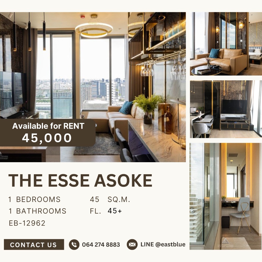 ให้เช่าคอนโดสุขุมวิท อโศก ทองหล่อ : The Esse Asoke 1 Bed 45 sqm