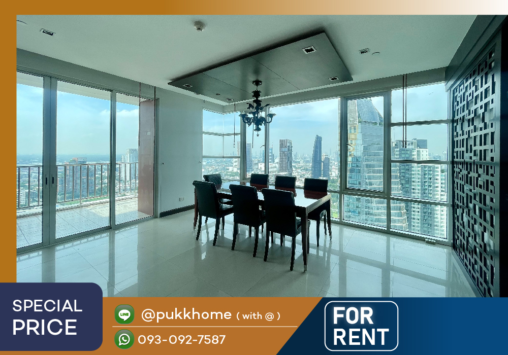 ให้เช่าคอนโดสุขุมวิท อโศก ทองหล่อ : For rent : Fullerton Sukhumvit .  3 BEDROOM  Unblock View  📞 Line : @pukkhome (with @)