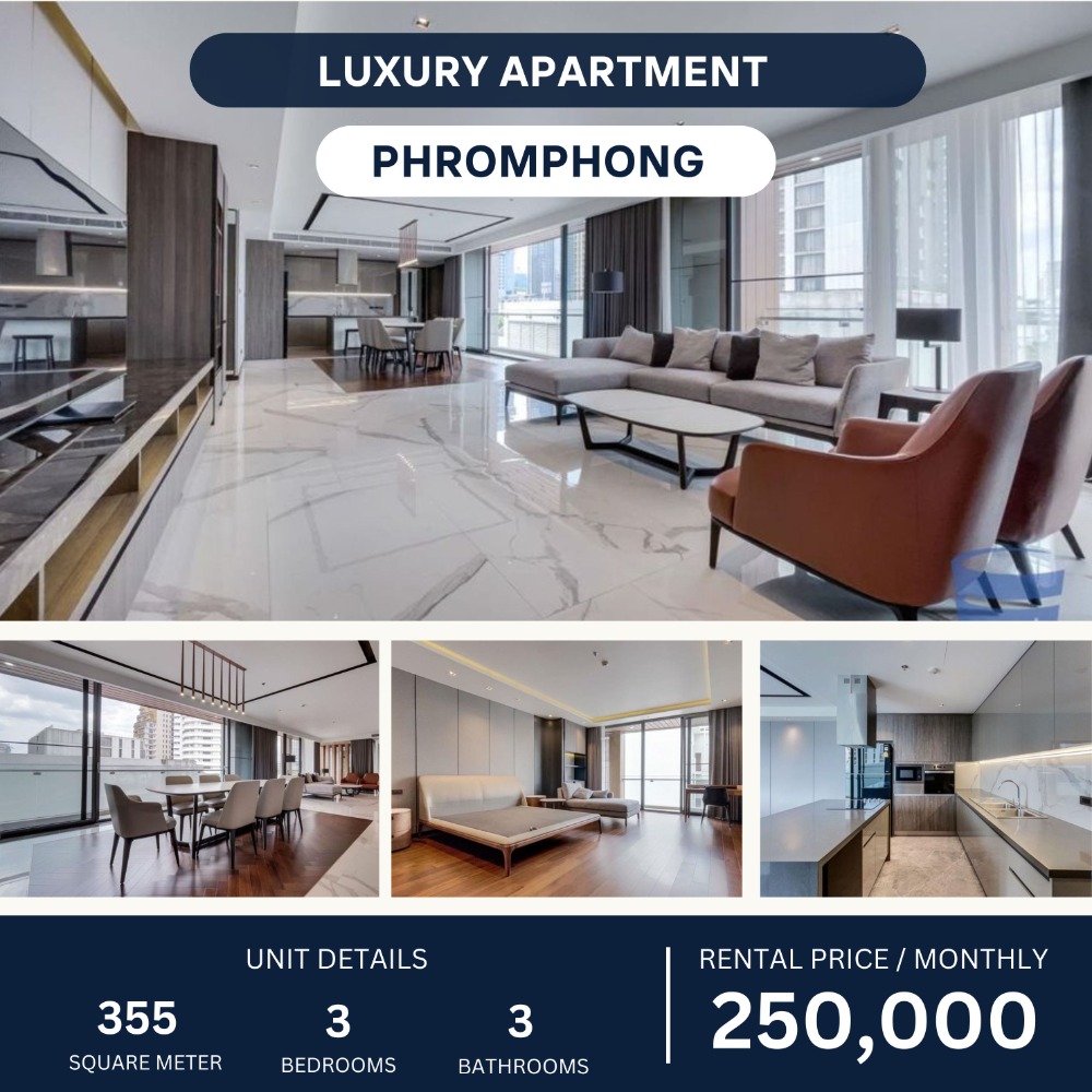 ให้เช่าคอนโดสุขุมวิท อโศก ทองหล่อ : Apartment for Rent 10 minute walk to BTS Phrom Phong.