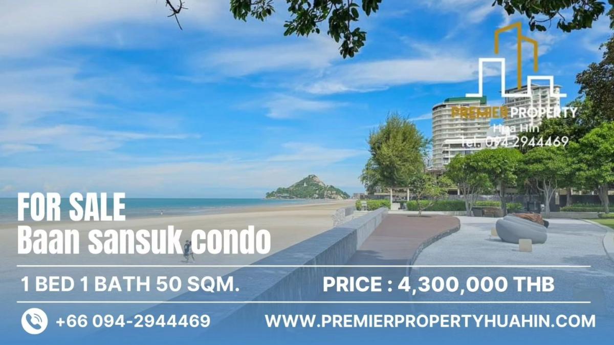 For SaleCondoHuahin, Prachuap Khiri Khan, Pran Buri : 1 Bedroom beachfront condo at Baan Sansuk Hua Hin For Sale