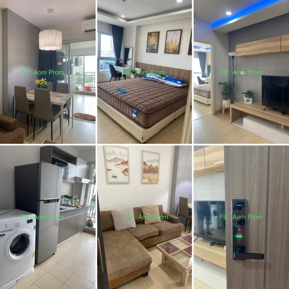 For RentCondoBang kae, Phetkasem : For rent, very beautiful room, Supalai Veranda, Phasi Charoen Station 🌈Washing machine, electric stove, hood, digital door lock, 50-inch TV, 2 air conditioners, refrigerator, microwave, water heater, 6-foot bed, comfortable sleep