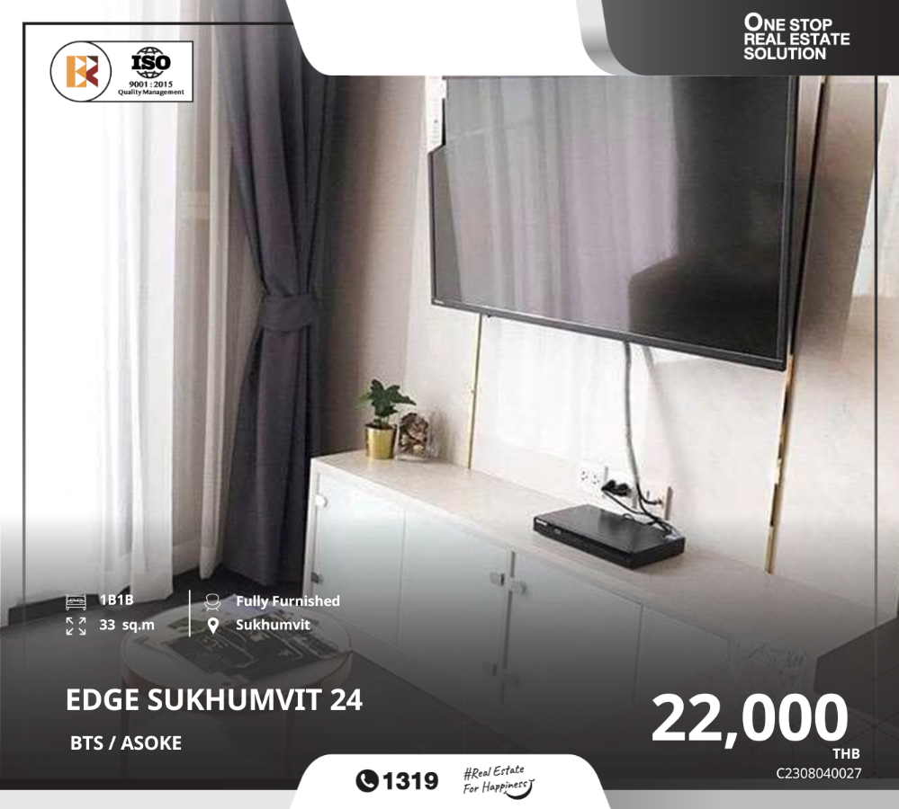 For RentCondoSukhumvit, Asoke, Thonglor : Edge Sukhumvit 23, near BTS Asoke