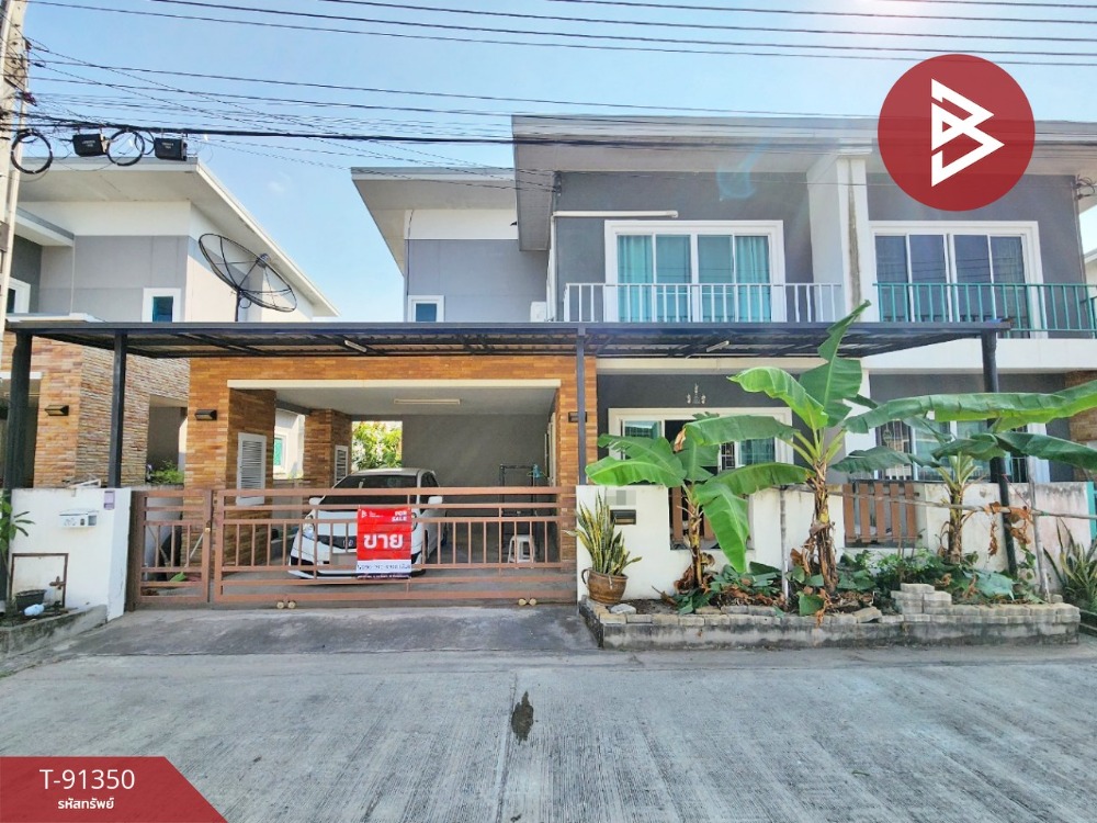 For SaleHousePattaya, Bangsaen, Chonburi : Semi-detached house for sale, The Grand Greenery Village, Phan Thong, Chonburi.