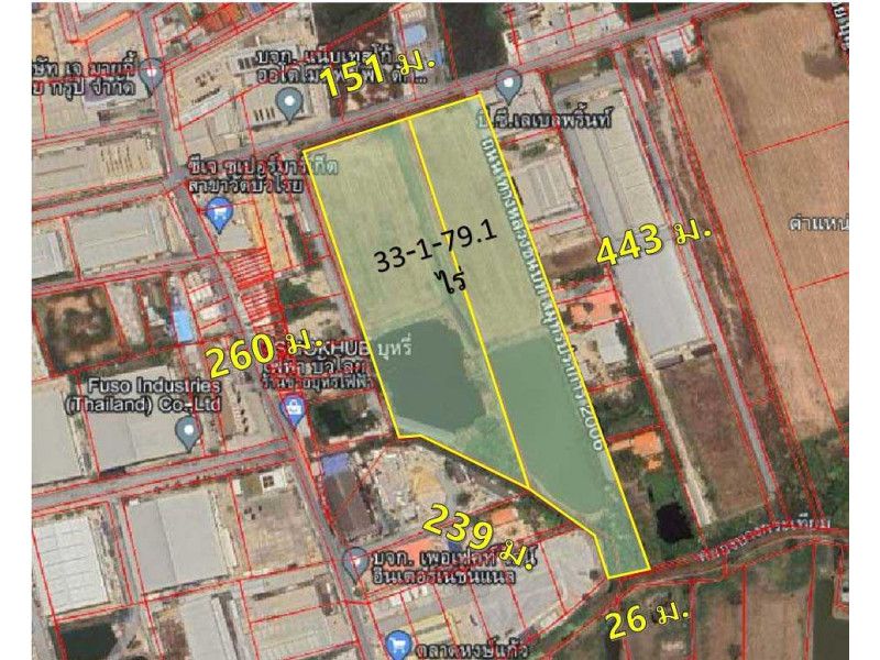 For SaleLandSamut Prakan,Samrong : Land for sale, Bangna-Trad, Km 23, Bang Sao Thong, 33 rai, 1 ngan, 79 sq m.