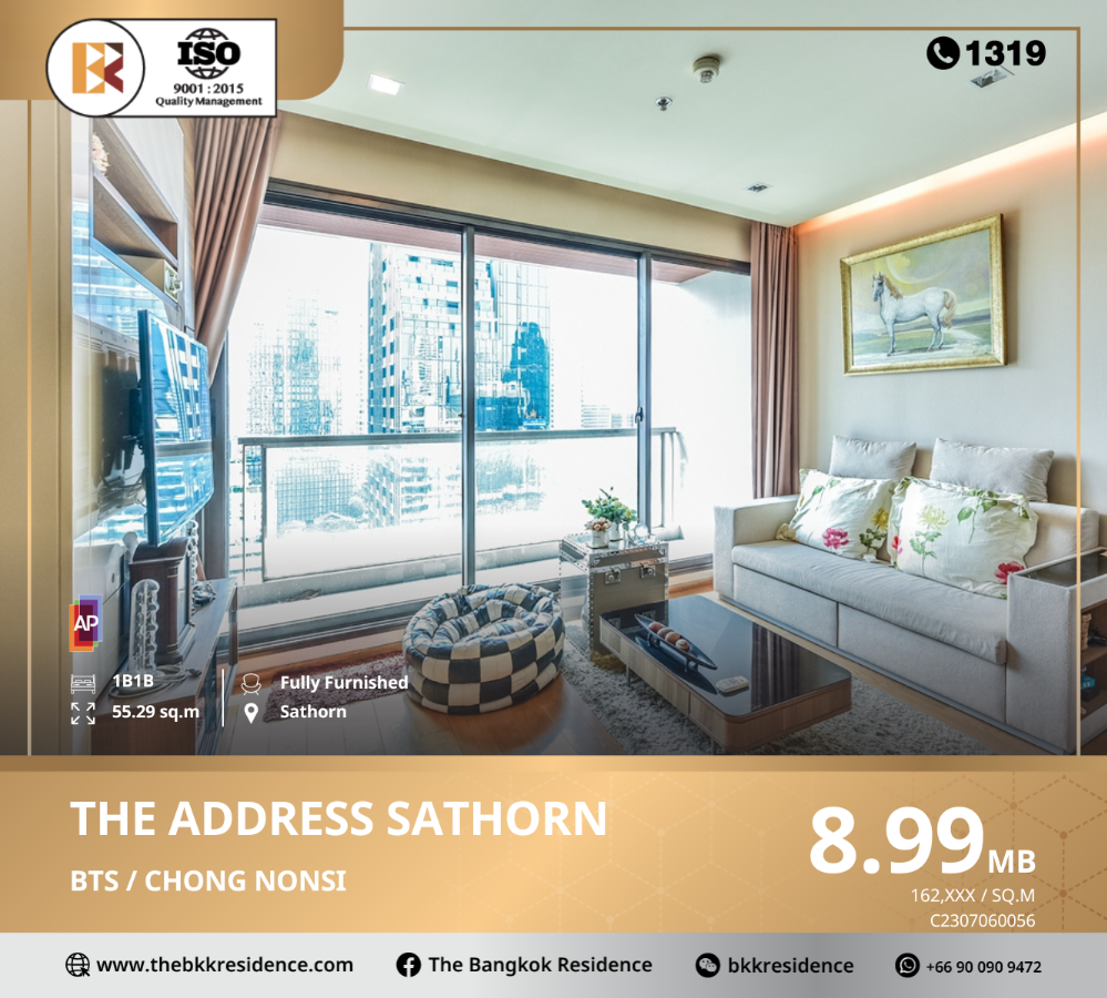 For SaleCondoSathorn, Narathiwat : The Address Sathorn 12, a condo decorated in an oriental contemporary style, near BTS Chong Nonsi.