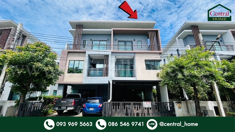 For SaleTownhomeNonthaburi, Bang Yai, Bangbuathong : 3-storey twin house, Thanakluster Westgate, on Bang Rak Yai Road - New house