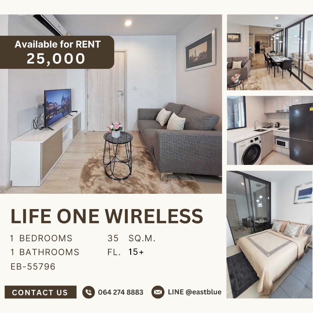 For RentCondoWitthayu, Chidlom, Langsuan, Ploenchit : Life One Wireless Close to BTS Ploenjit 25k per month