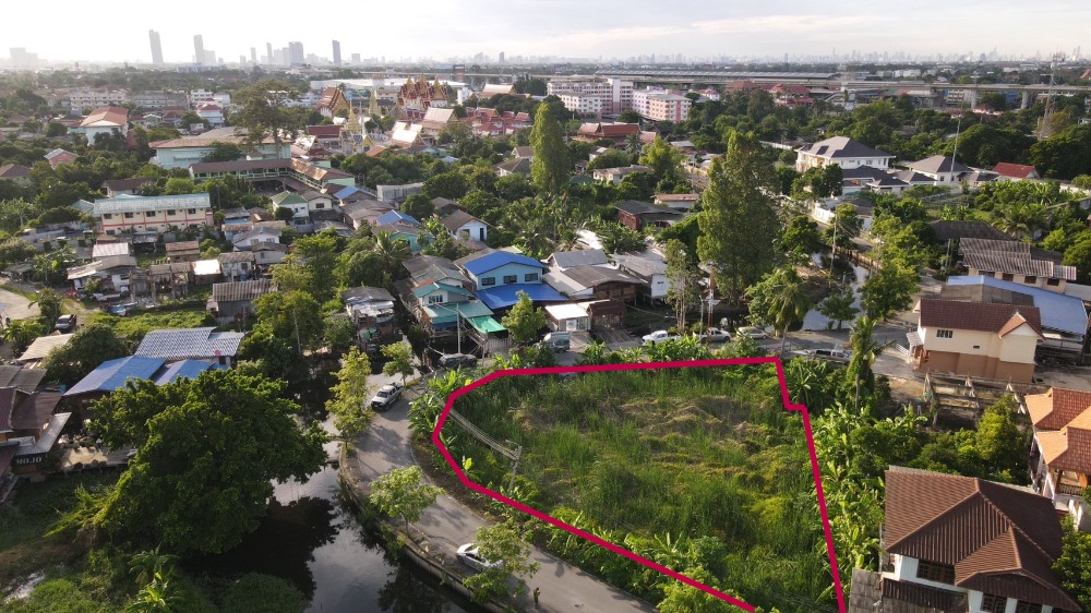 For SaleLandNonthaburi, Bang Yai, Bangbuathong : Land for sale, 395 sq.w., orange plan, surrounded by roads, canal, near MRT Bang Phlu, near Central Westgate