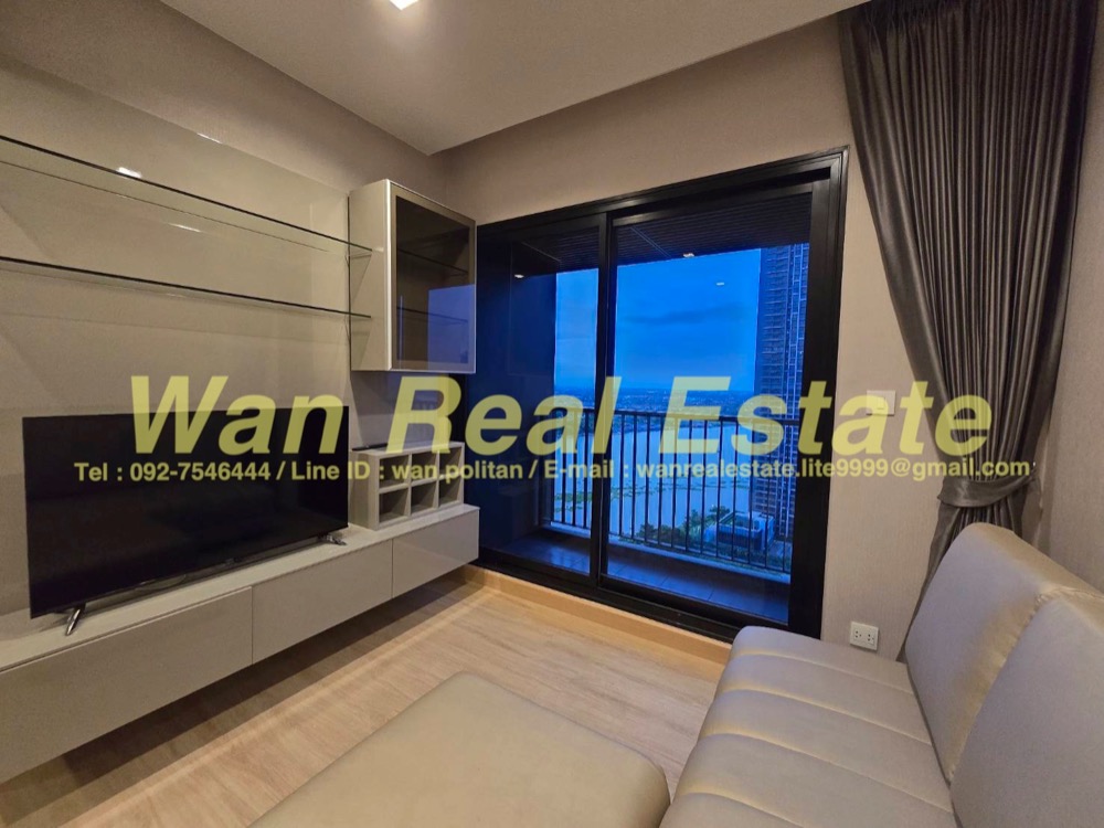 For RentCondoRattanathibet, Sanambinna : For rent Politan Rive, 25th floor, size 52 sq m, 2 bedrooms, economical price