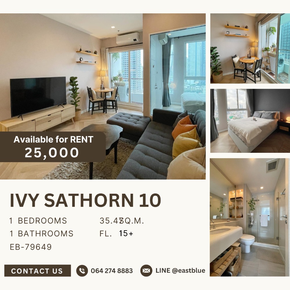 ให้เช่าคอนโดสาทร นราธิวาส : Ivy Sathon 10 Newly Renovated ห้องแต่งสวย  25k per month