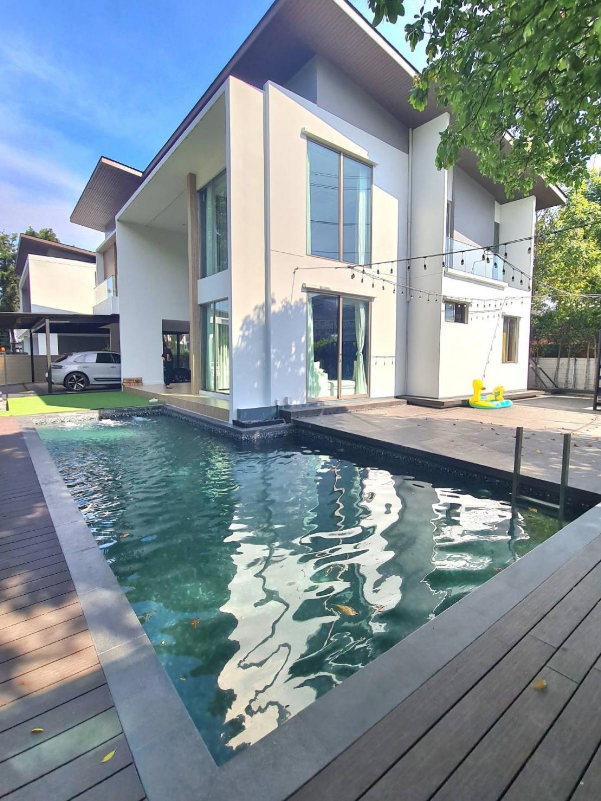 For RentHouseRama 2, Bang Khun Thian : ⚡️⚡️For rent: 2-storey detached house, modern style, private swimming pool, beautifully decorated, Rama 2 area, fully furnished, ready to move in