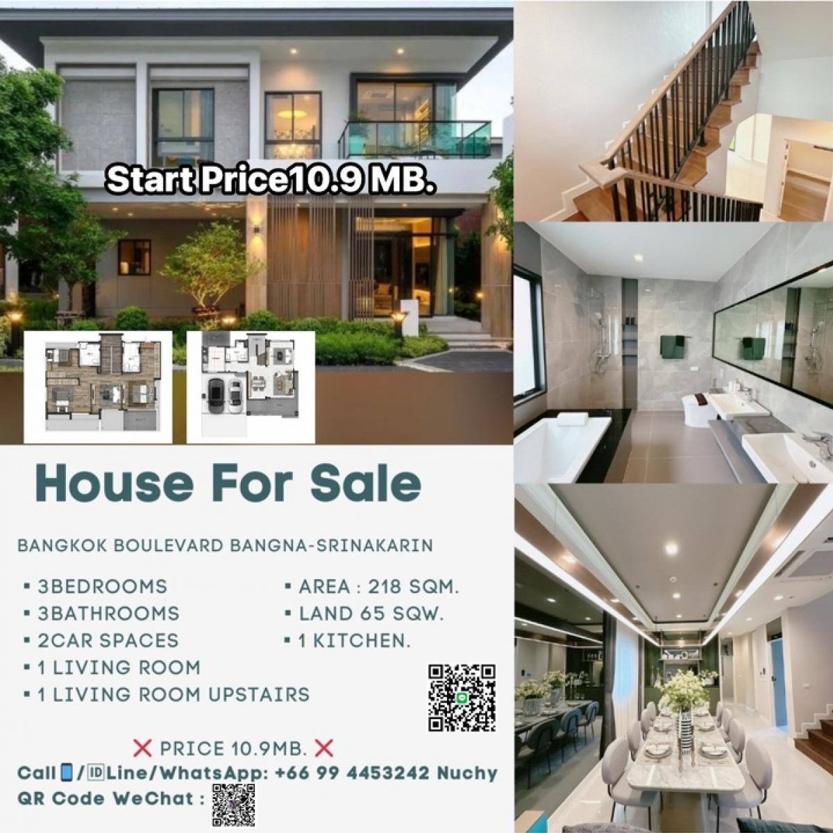 For SaleHouseBangna, Bearing, Lasalle : 🔥Hot New 📌📍New luxury house from SC Asset Bangkok Boulevard Bangna Srinakarin Starting Price only 10.9 MB