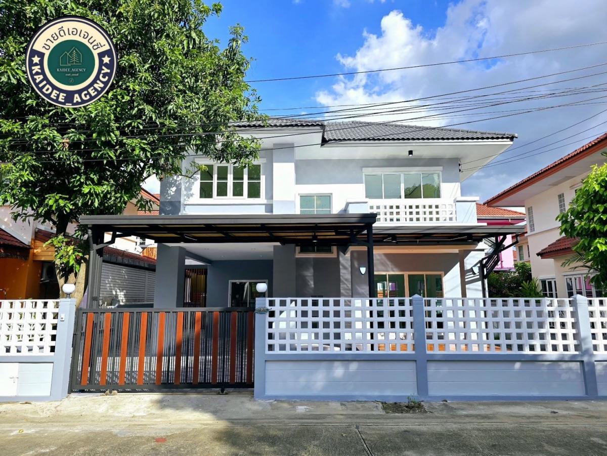 For SaleHouseNawamin, Ramindra : 2-storey detached house, The Sweet Garden Ville Village 2, Soi Nong Rahaeng 3, Pink Line MRT, Hathai Rat Road, Chatuchak Expressway, Kanchanaphisek, Panya Ram Intra, Maruey Market, Hathai Mit Market, Safari World, Fashion Island, Big C, Lotus, Makro