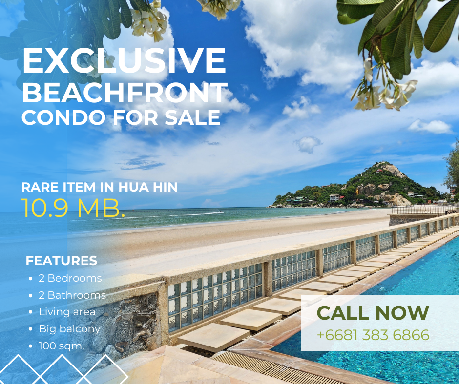 For SaleCondoHuahin, Prachuap Khiri Khan, Pran Buri : Exclusive Beachfront Condo for SALE!