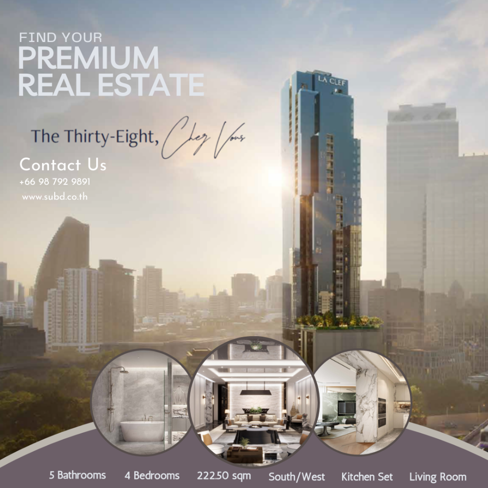 ขายคอนโดสุขุมวิท อโศก ทองหล่อ : SELL SUPER LUXURY CLASS 🏢 The residences 38 with La Clef by Ascott Call 0987929891