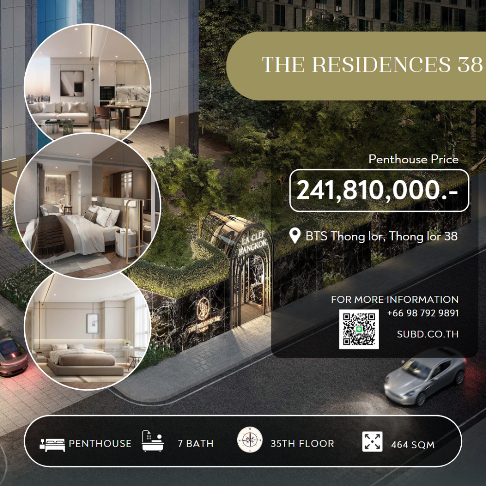 ขายคอนโดสุขุมวิท อโศก ทองหล่อ : The Residence 38 Bangkok : PENTHOUSE unit Private floor ... Booking call 0987929891