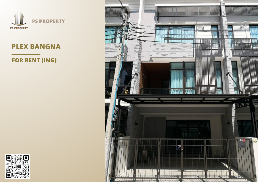 For RentTownhouseSamut Prakan,Samrong : Townhouse for rent 📍 Plex Bangna 📍 3 bedrooms, 4 bathrooms, near Mega Bangna.