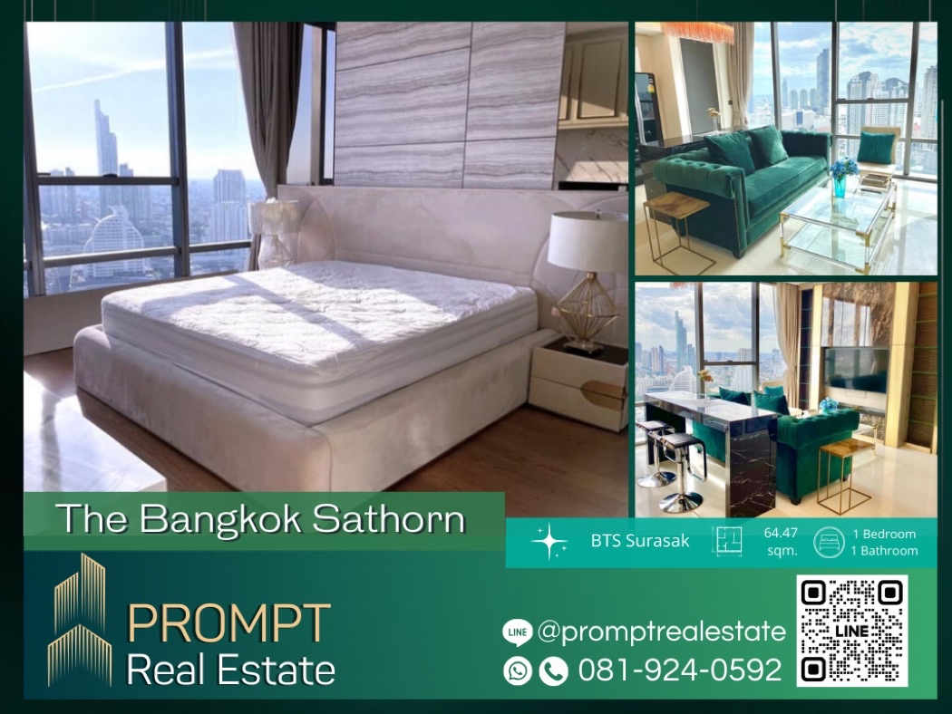 For RentCondoSathorn, Narathiwat : ST04569 - The Bangkok Sathorn - 64.47 sqm  - BTS Surasak / St.LouisCollege / BTS SaphanTaksin