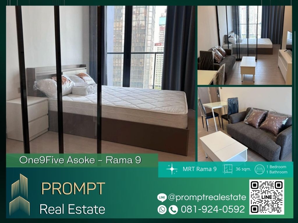 For RentCondoRatchadapisek, Huaikwang, Suttisan : OP01564 - 195 One9Five Asoke - Rama 9 (oneninefive , one nine five) :  วัน ไนน์ ไฟว์ อโศก - พระราม 9 - MRT RAMA 9/ Central Rama 9 / Fourtune