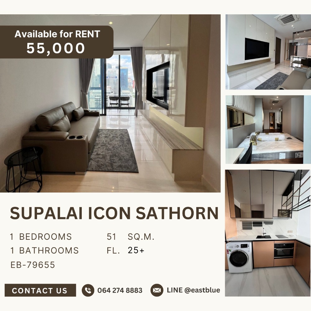 For RentCondoSathorn, Narathiwat : Supalai Icon Sathorn 1 Bed Large Unit 55k