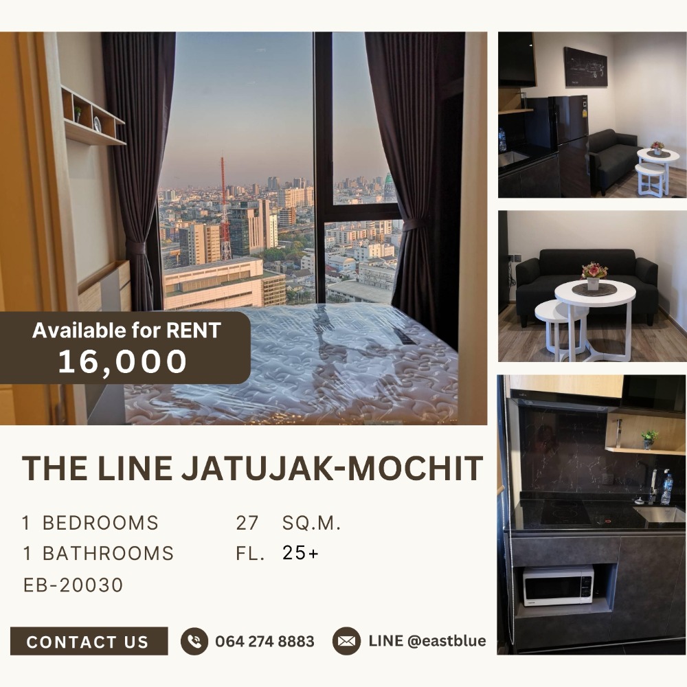 ให้เช่าคอนโดสะพานควาย จตุจักร : The Line Jatujak-Mochit 1 Bed 16,000 per momth