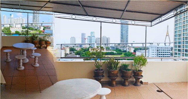 For RentCondoRama3 (Riverside),Satupadit : BRT WatPariwat 100 m. 9FL. whole floor for rent Penthouse 182sqm 302 sqmBhumibol Bridge View Sathorn