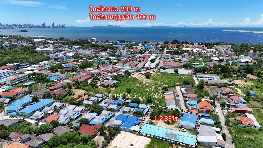 For SaleHotel&Apartment BusinessPattaya, Bangsaen, Chonburi : Land for sale with 18 rental rooms (all rooms full), area 1-2-35 rai, good location, near Rong Po Market, Pattaya, Chonburi