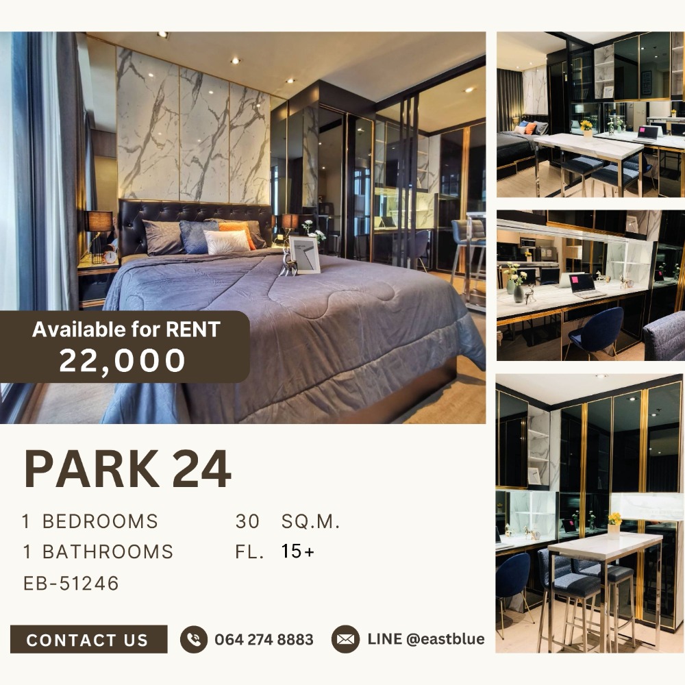 For RentCondoSukhumvit, Asoke, Thonglor : Park 24 1 Bed, Beautiful room 22,000